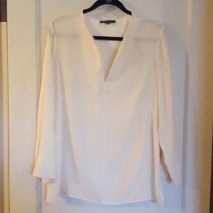 Lafayette 148 cream silk tunic blouse